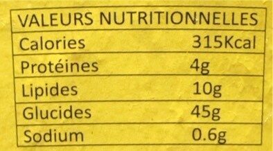 Nouilles instantanées saveurs poulet - Informations nutritionnelles - fr