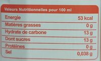 Orange nectar premium - Informations nutritionnelles - fr