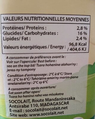 yaourt vanille - Informations nutritionnelles - fr