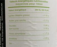 Ananas litchi Moringa - Informations nutritionnelles - fr